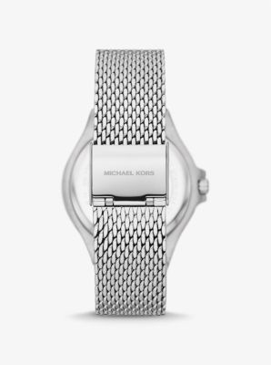 Horloge Lennox van mesh, zilverkleurig met siersteentjes image number 2