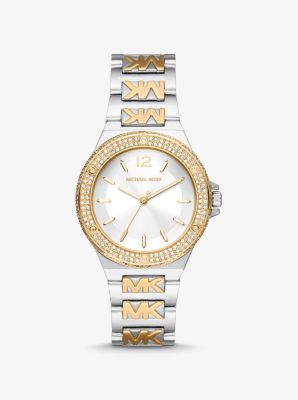 Lennox Pavé Two-Tone Logo Watch | Michael Kors