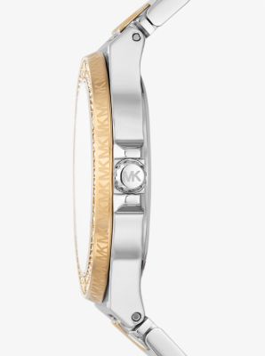 Lennox Pavé Two-Tone Logo Watch | Michael Kors