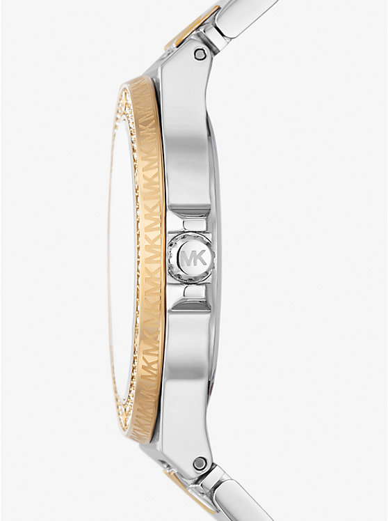 Lennox Pavé Two-Tone Logo Watch image number 1