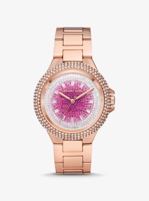 Michael kors pave on sale rose gold watch