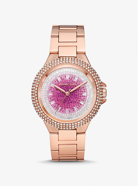 Oversized Camille Ombré Pavé Rose Gold-Tone Watch image number 0