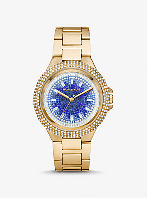 Oversized Camille Ombre Pavé Gold-Tone Watch