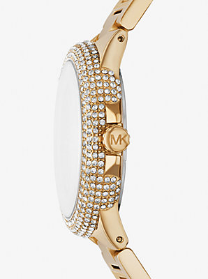 Oversized Camille Ombre Pavé Gold-Tone Watch