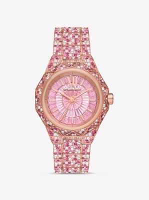 Limited-Edition Oversized Raquel Pavé Rose Gold-Tone Watch image number 0
