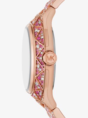 Limited Edition Oversized Raquel Pav Rose Gold Tone Watch