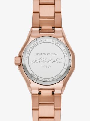 Limited-Edition Oversized Raquel Pavé Rose Gold-Tone Watch