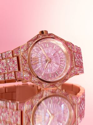 Limited Edition Oversized Raquel Pav Rose Gold Tone Watch