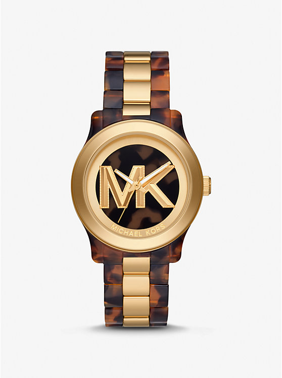 Runway Gold-Tone and Tortoiseshell Acetate Watch image number 0