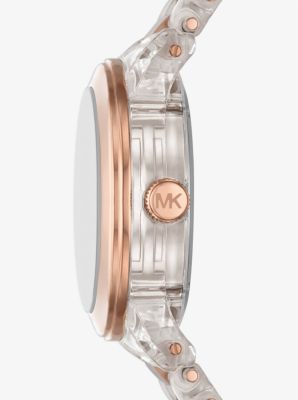 Runway Pavé Rose Gold-Tone and Acetate Watch | Michael Kors Canada