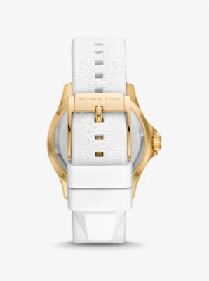 Oversized Slim Everest Pavé Gold-Tone and Embossed Silicone Watch