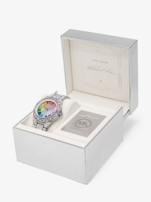 PRIDE Limited-Edition Oversized Raquel Rainbow Pavé Silver-Tone