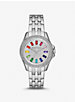 Mini Pilot Baguette Rainbow Pavé Silver-Tone Watch image number 0