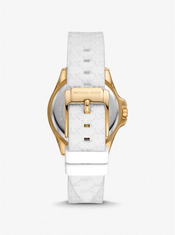 Mini Pilot Pavé Gold-Tone and Logo Silicone Watch image number 2