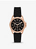 Mini Pilot Pavé Rose Gold-Tone and Logo Silicone Watch image number 0