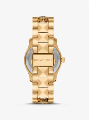 Runway Pavé Gold-Tone and Tiger's Eye Watch | Michael Kors