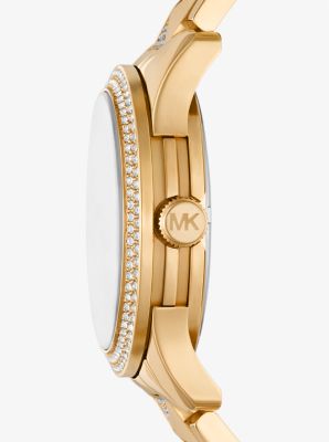 Runway Pavé Gold-Tone and Malachite Watch | Michael Kors