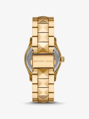 Runway Pavé Gold-Tone and Malachite Watch | Michael Kors