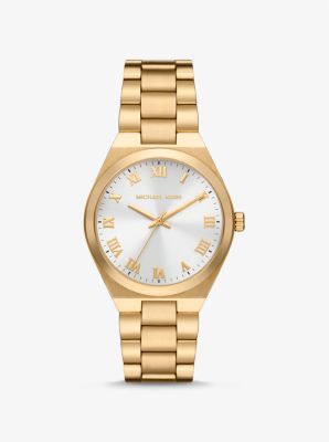 Michael Kors Women's Lexington Chronograph Date Bracelet Strap Watch,  Gold/Turquoise MK7216