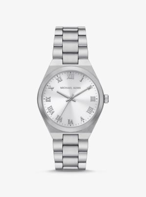 Everest | Oversized Kors Michael and Watch Silver-Tone Leather