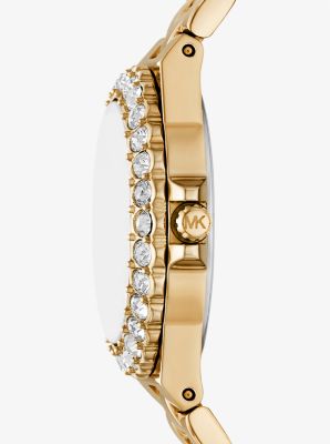 Mini Lennox Pavé Gold-Tone Watch image number 1