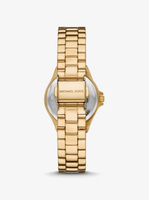 Mini Lennox Pavé Gold-Tone Watch | Michael Kors