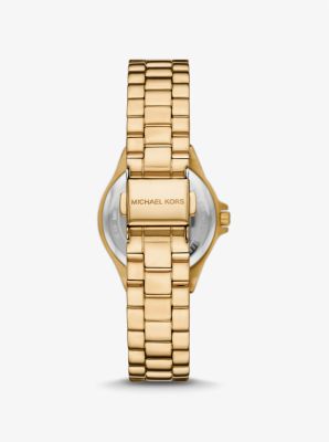 Mini Lennox Pavé Gold-Tone Watch image number 2