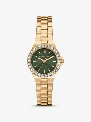 Michael Kors Mini Lennox Pavé Gold-tone Watch