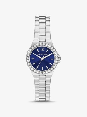 Michael Kors Sawyer Navy Blue Dial Silver Steel Strap Watch for Women