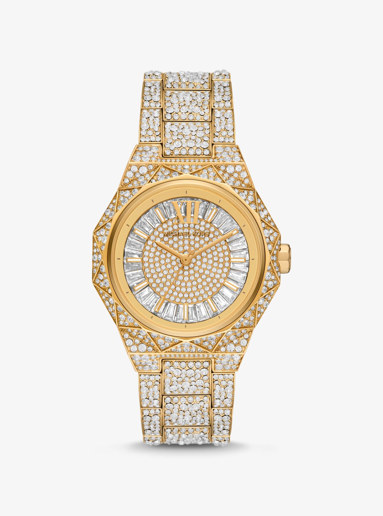 MK Oversized Raquel Pavé Gold-Tone Watch - Gold - Michael Kors