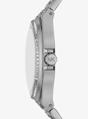 Oversized Lennox Animal Pavé Silver-Tone Watch | Michael Kors