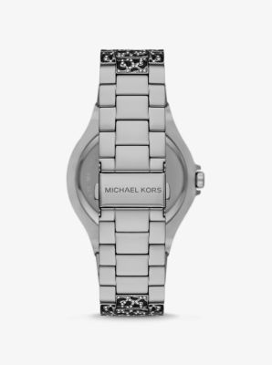 Oversized Lennox Animal Pavé Silver-Tone Watch | Michael Kors