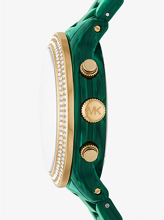Runway Pavé Gold-Tone and Acetate Watch image number 1