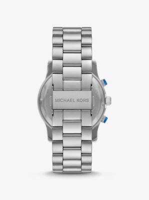 Michael kors oversized shop runway watch silver