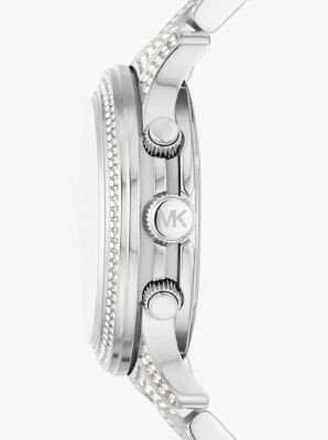 Horloge Runway, zilverkleurig met siersteentjes image number 1