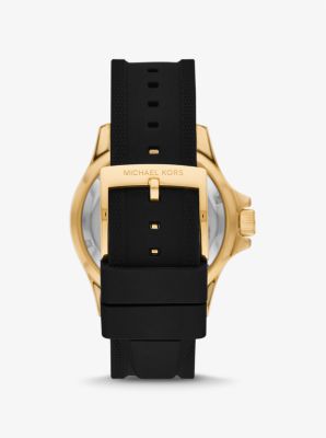 Oversized Everest Pavé Gold-Tone and Silicone Watch | Michael Kors