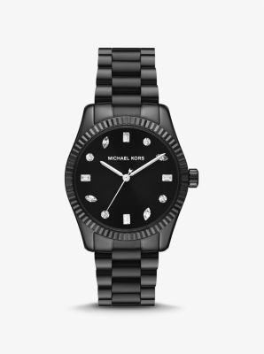 Oversized Everest | Kors and Michael Black-Tone Watch Leather