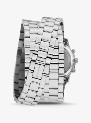 Runway Rhodium-Plated Stainless Steel Triple Wrap Watch