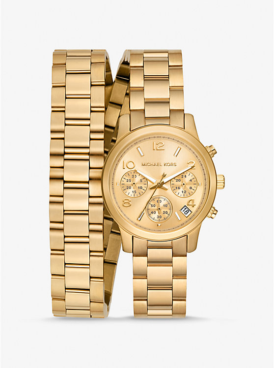 Runway Gold-Tone Wrap Watch image number 0