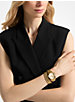 Runway Gold-Tone Wrap Watch image number 4