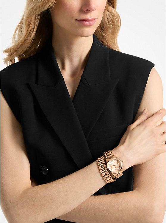 Runway Rose Gold-Tone Wrap Watch image number 3