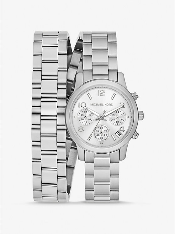 Runway Silver-Tone Wrap Watch image number 0