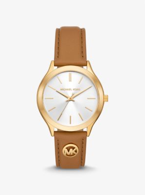 Laney Gold-Tone and Lizard Embossed Leather Watch | Michael Kors