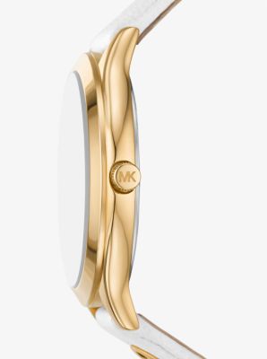 Slim Runway Gold-Tone and Leather Watch image number 1