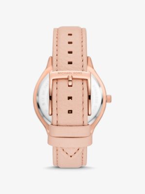 Slim Runway Rose Gold-Tone and Leather Watch image number 2