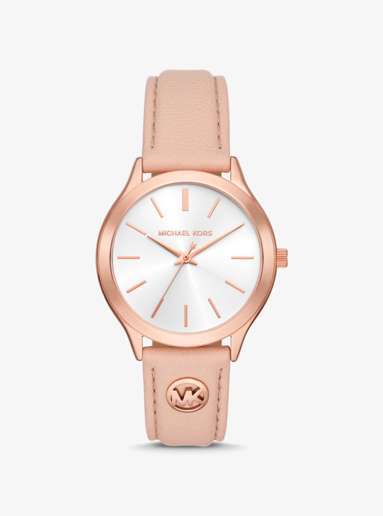 MK Slim Runway Rose Gold-Tone and Leather Watch - Pink - Michael Kors