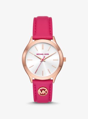 Slim Runway Rose Gold Tone and Leather Watch Michael Kors Canada