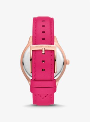 Slim Runway Rose Gold-Tone and Leather Watch image number 2