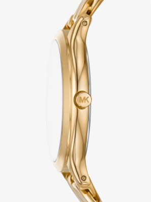 Slim Runway Gold-Tone Curb-Link Watch image number 1