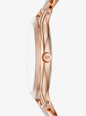 Slim Runway Rose Gold-Tone Curb-Link Watch image number 1